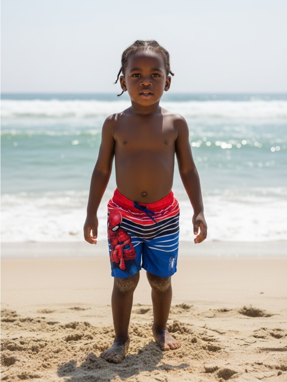 Marvel Boys Red & Blue Spider-Man Swim Trunks